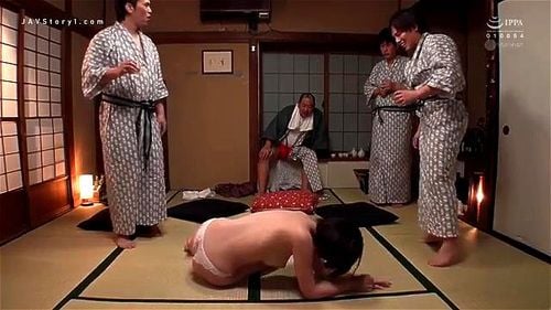 【深田えいみ】巨乳OLが慰安旅行で会社の上司たちに朝まで中出しレイプ